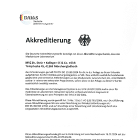Akkreditierungsurkunde MVZ Dr. Stein + Kollegen