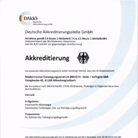 Urkunde Forensische Toxikologie
